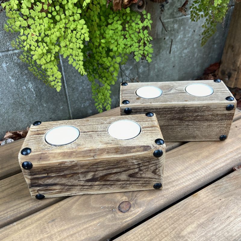 Reclaimed Wood Tea Light Holder